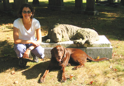 Scene from the 2006 Dog Walk: Taz and owner